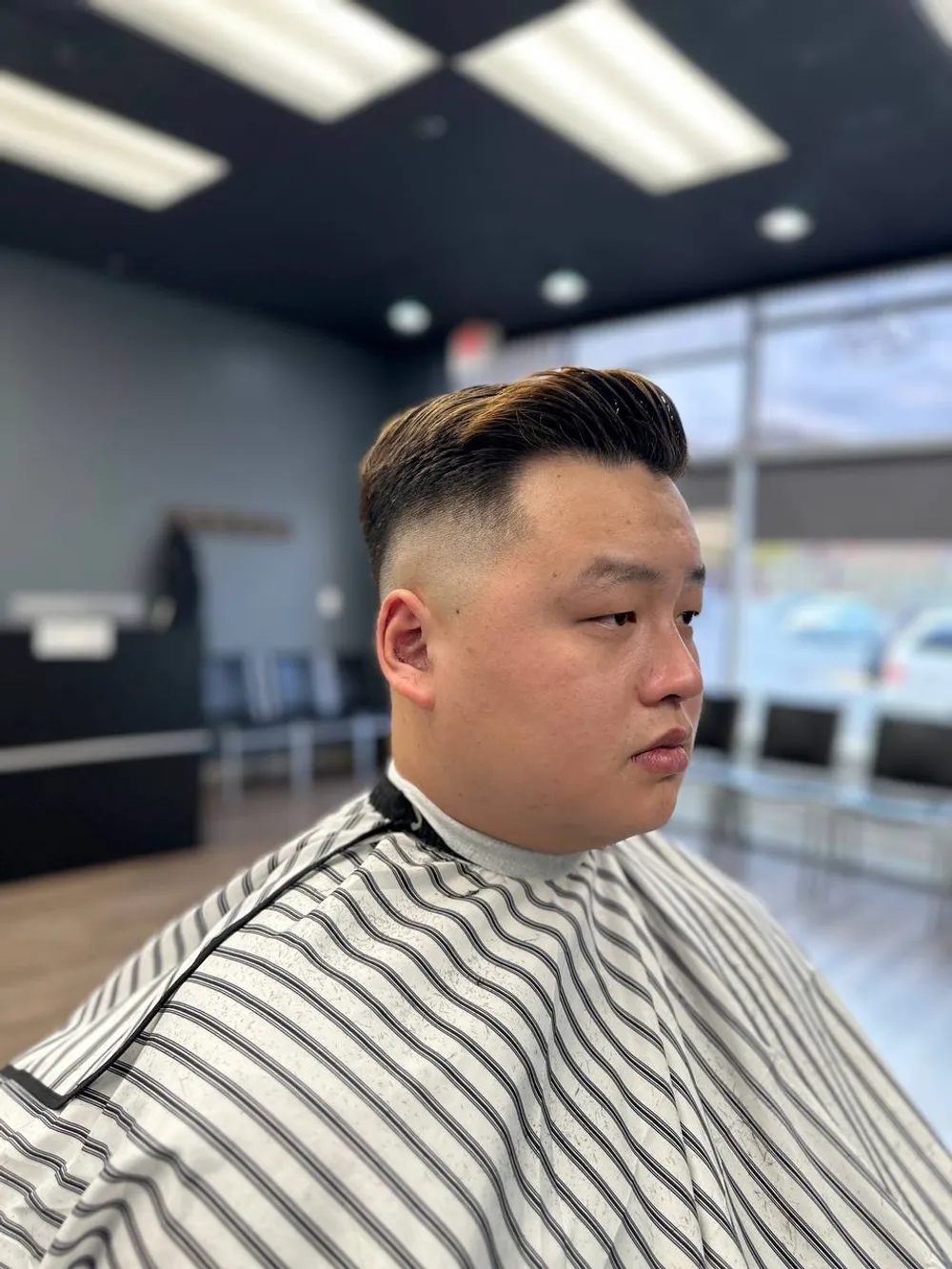 Textured Quiff with Mid Fade