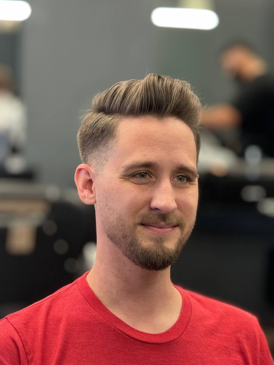 Man with a classic crew cut hairstyle