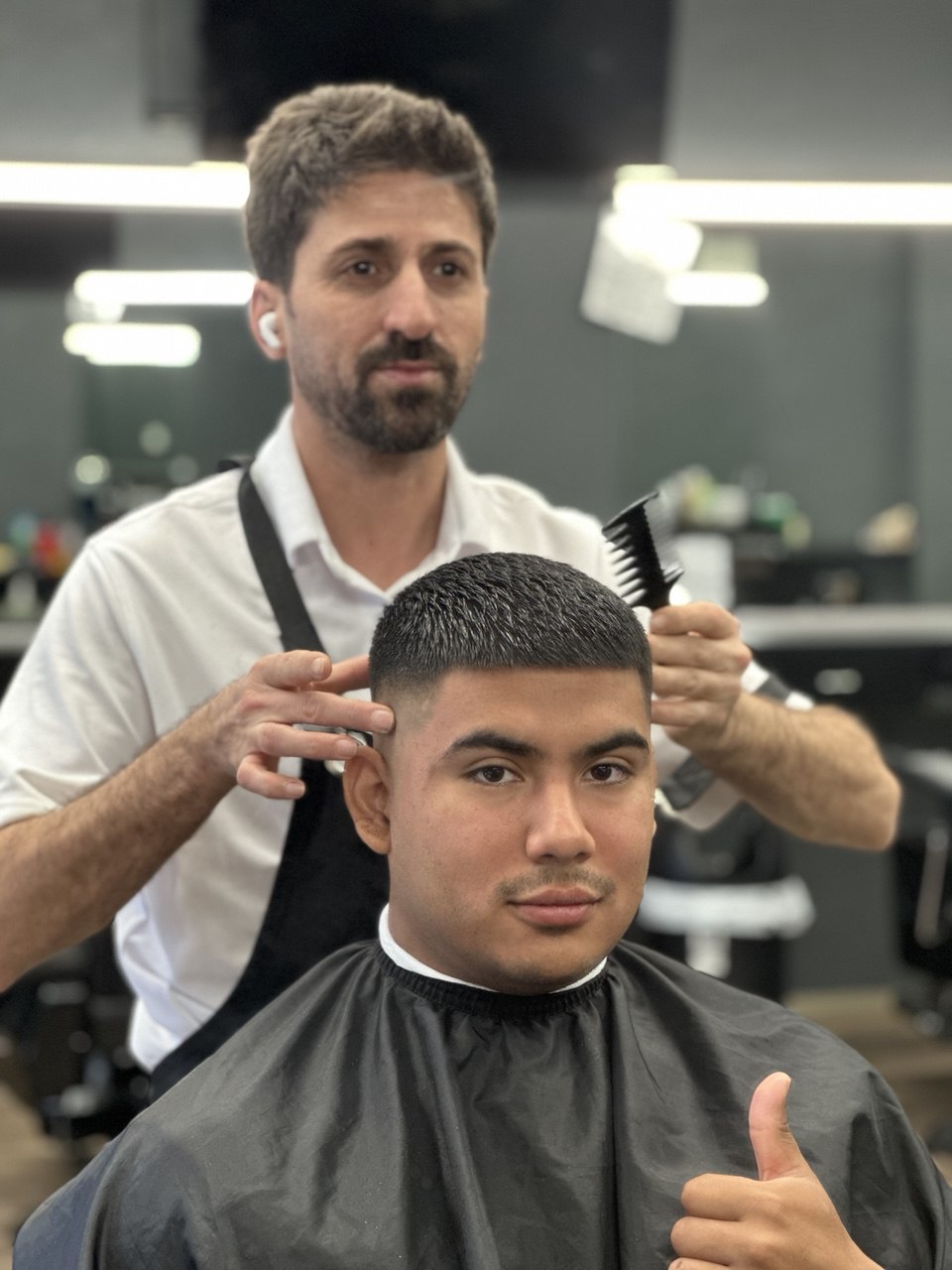 Man with military haircut