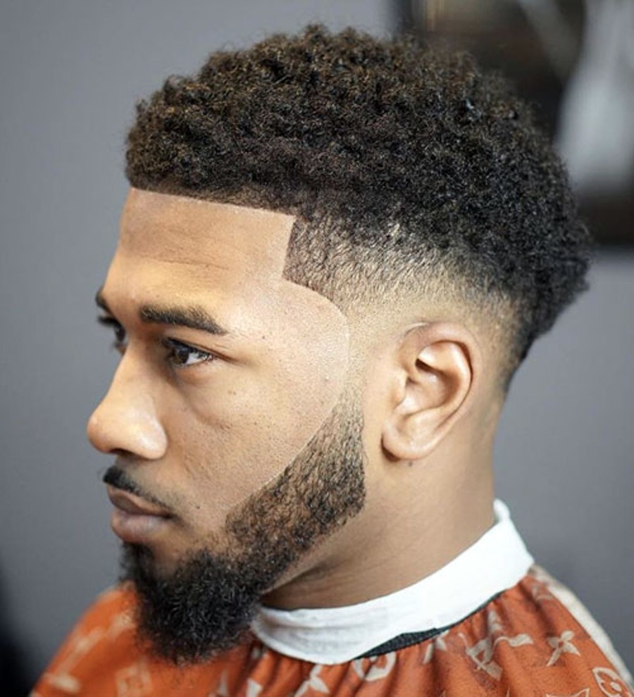 Man with a sharp fade haircut